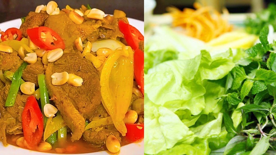 Vịt xào lăn ăn kèm rau sống sẽ ngon hơn.