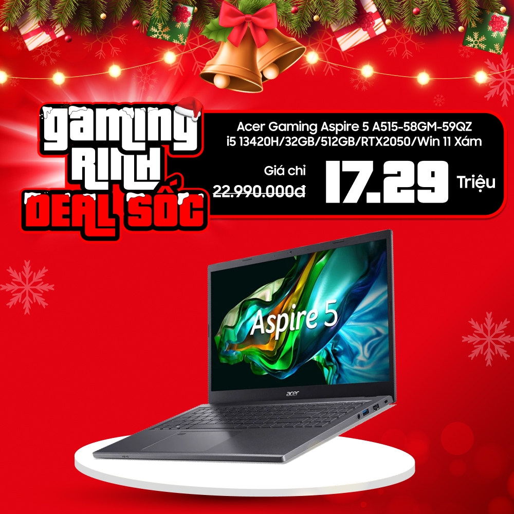 Máy tính xách tay Acer Gaming Aspire 5 A515-58GM-59QZ chỉ 17.290.000