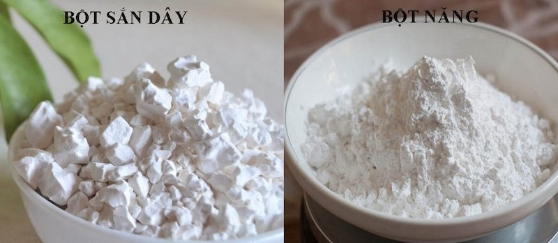 Bột năng với bột sắn dây