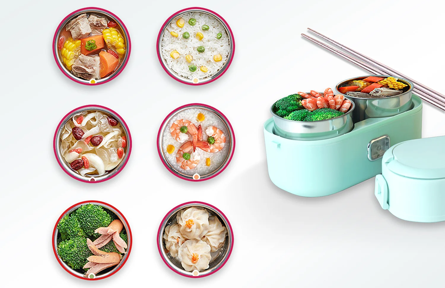 Hộp hâm cơm Mishio có thể chế biến nhiều món ngon