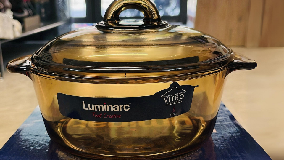 Nồi thủy tinh 5 lít nắp thủy tinh 25cm Luminarc Amberline Granite