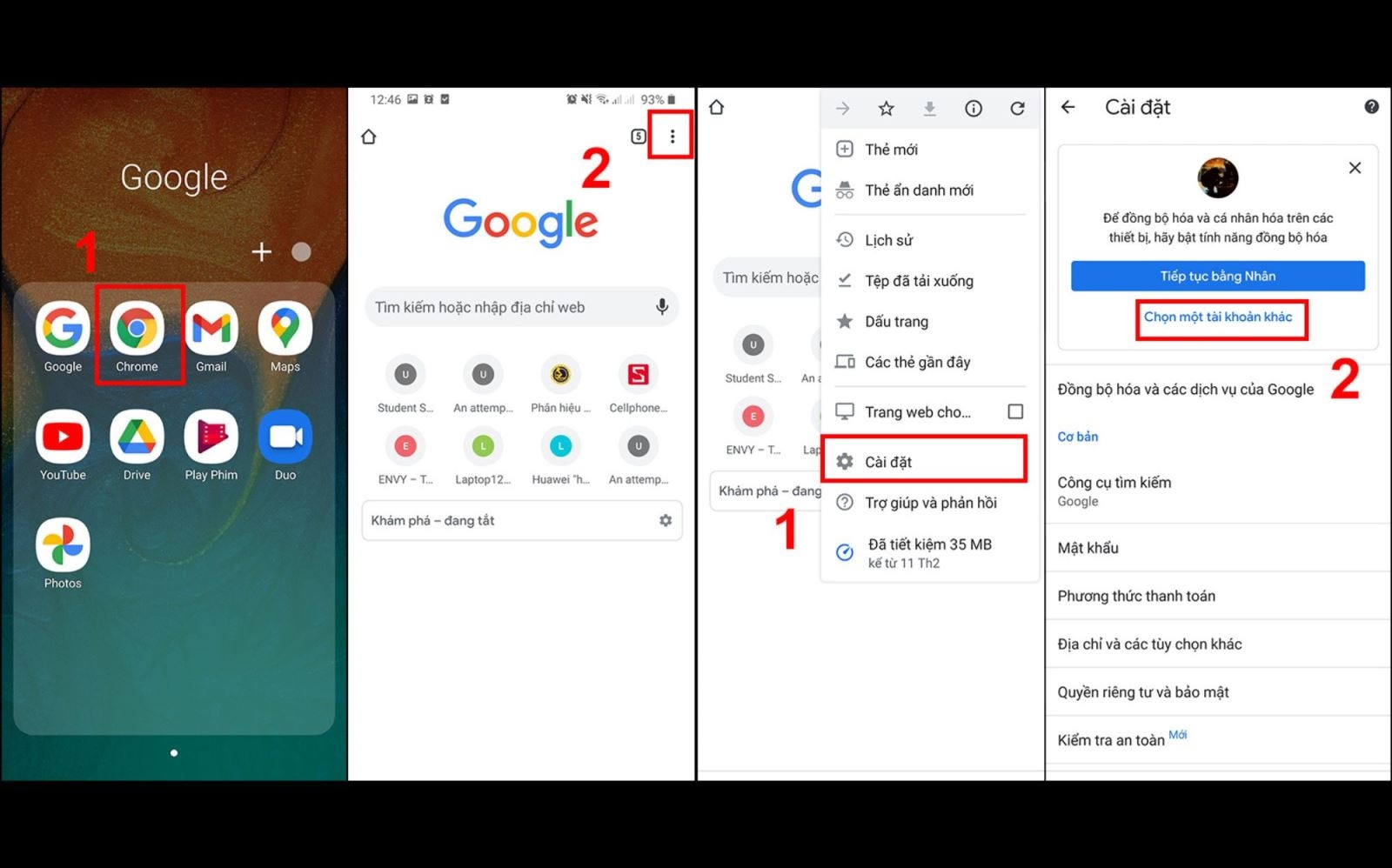 Mở trình duyệt web để tạo tài khoản Gmail