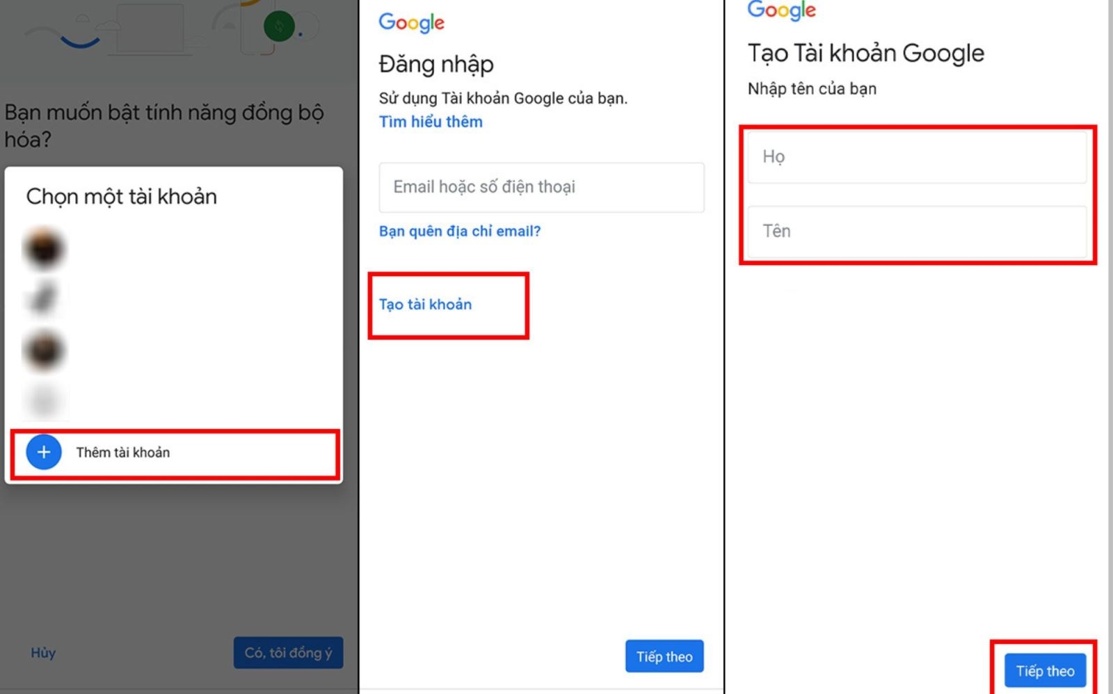 Nhập họ tên để tạo tài khoản mới