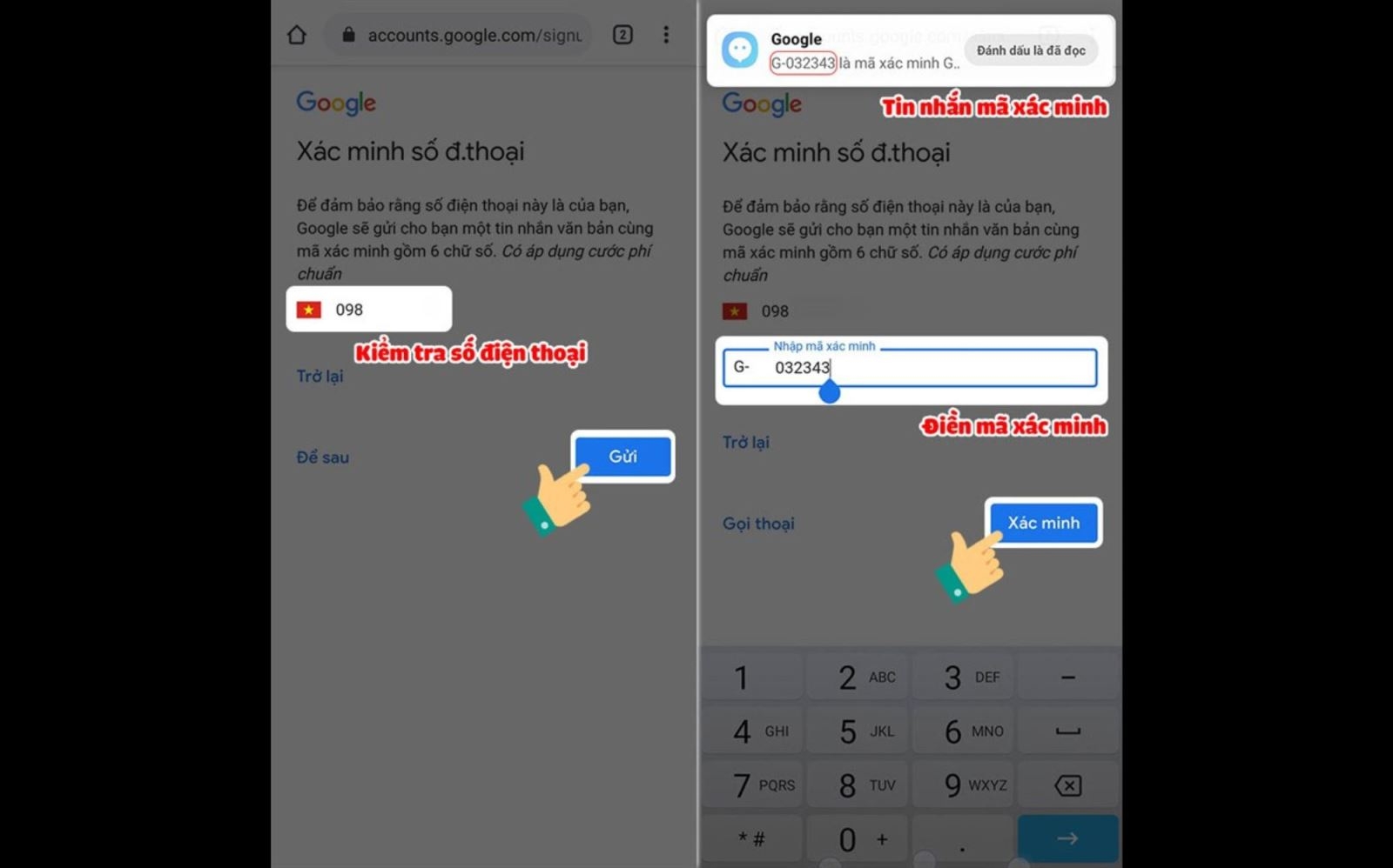 Nhập mã xác minh