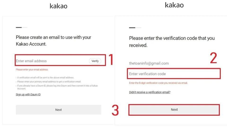 Nhập email của mình và nhận mã OTP gửi về email của mình.