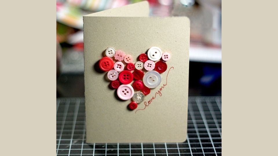 Thiệp 20/10 từ cúc áo