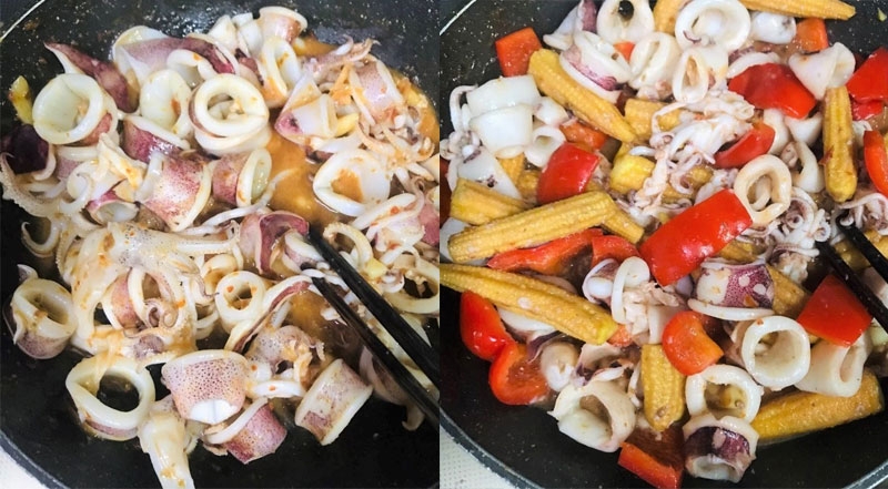 cách làm mực xào hình 10