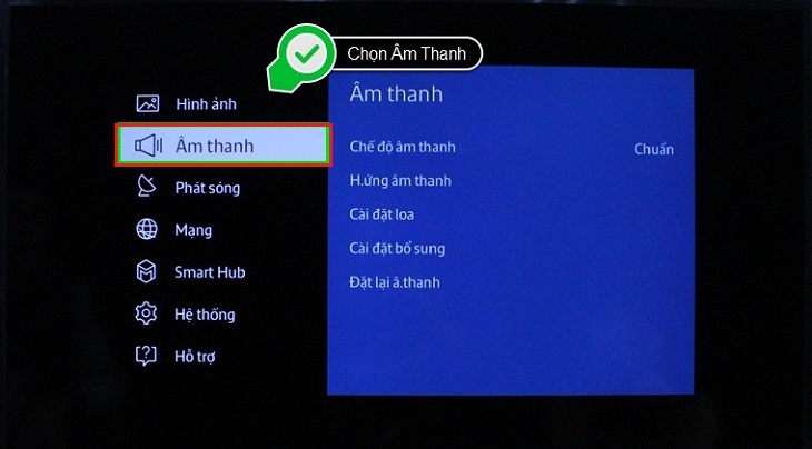 Vào Cài đặt, chọn Âm thanh