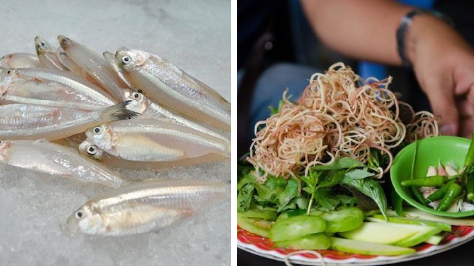 Nguyên liệu làm gỏi cá mai.