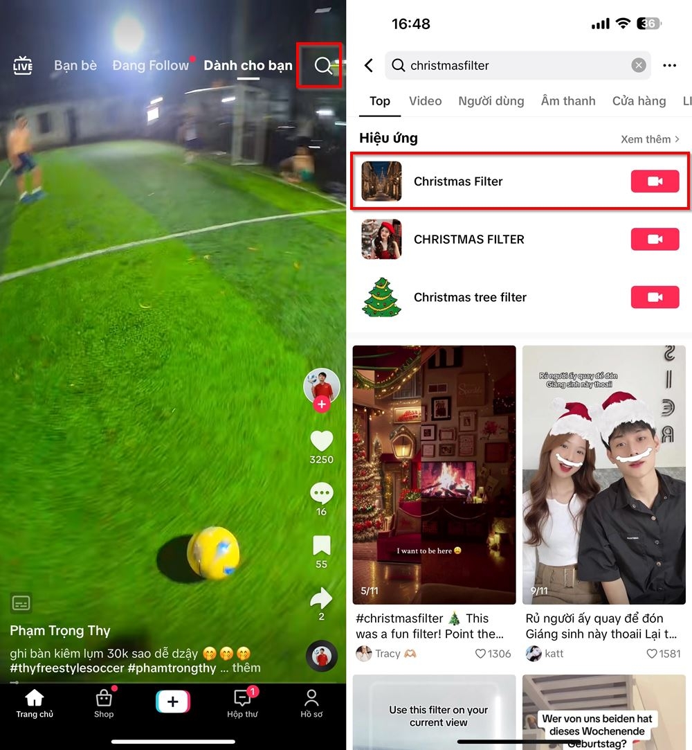 Cách quay filter hiệu ứng giáng sinh trên TikTok 1