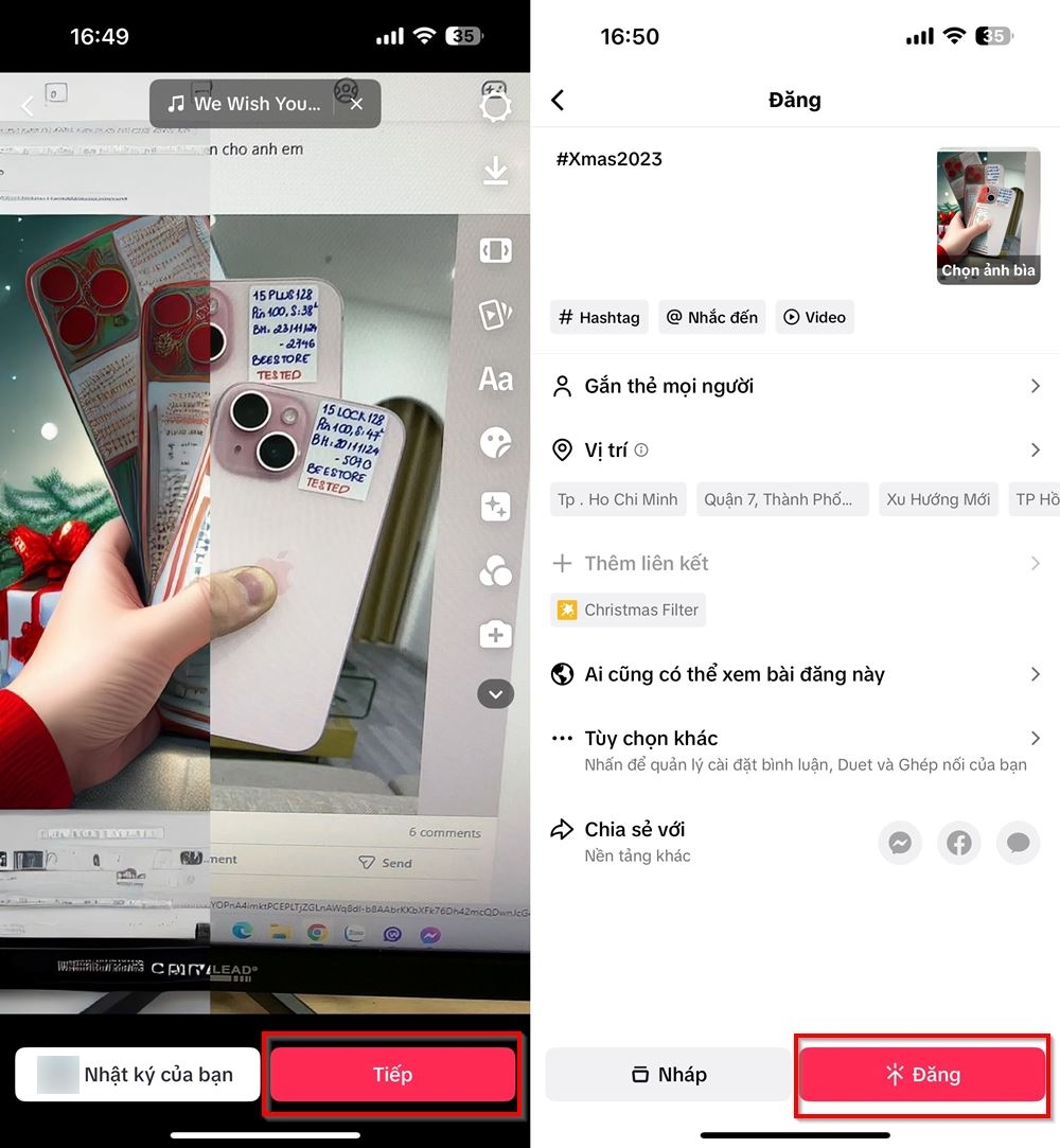 Cách quay filter hiệu ứng giáng sinh trên TikTok 3