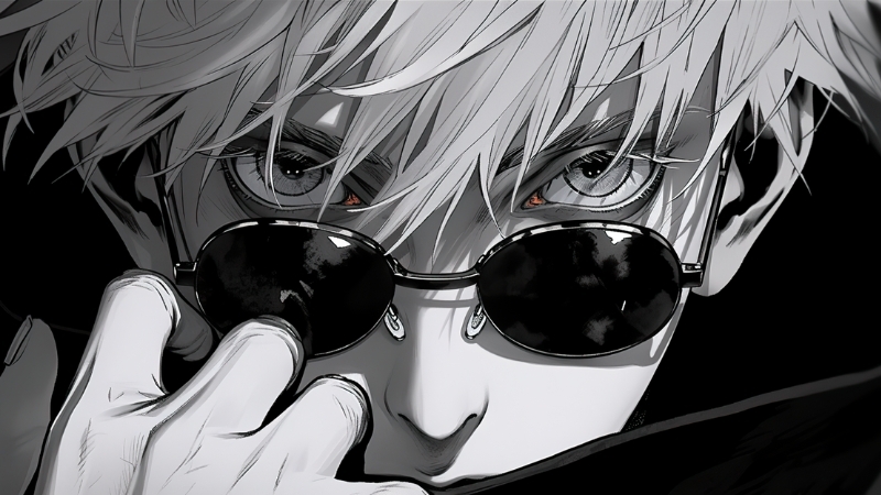 Hình nền anime nam đen trắng 4