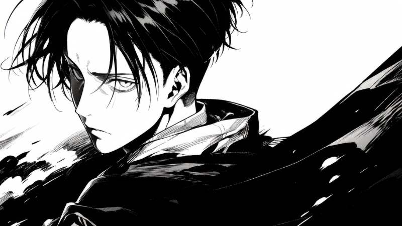 Hình nền anime nam đen trắng 1