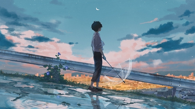 Hình nền anime nam dễ thương, nhẹ nhàng 5