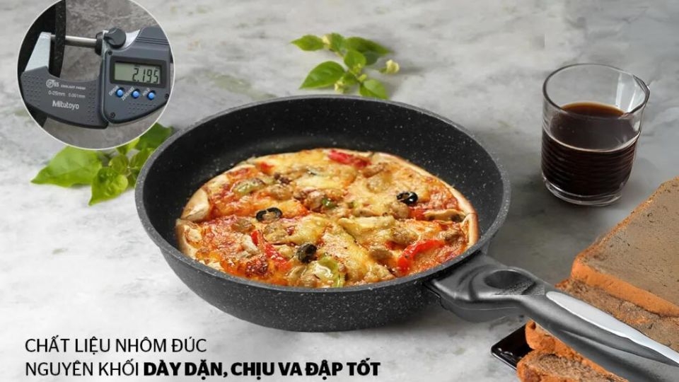 Chảo nhôm sâu chống dính vân đá 30cm Sunhouse Calistar SBDS-30