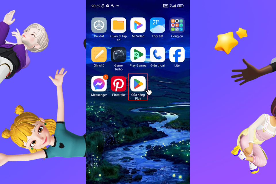 Nhấn vào Google Play