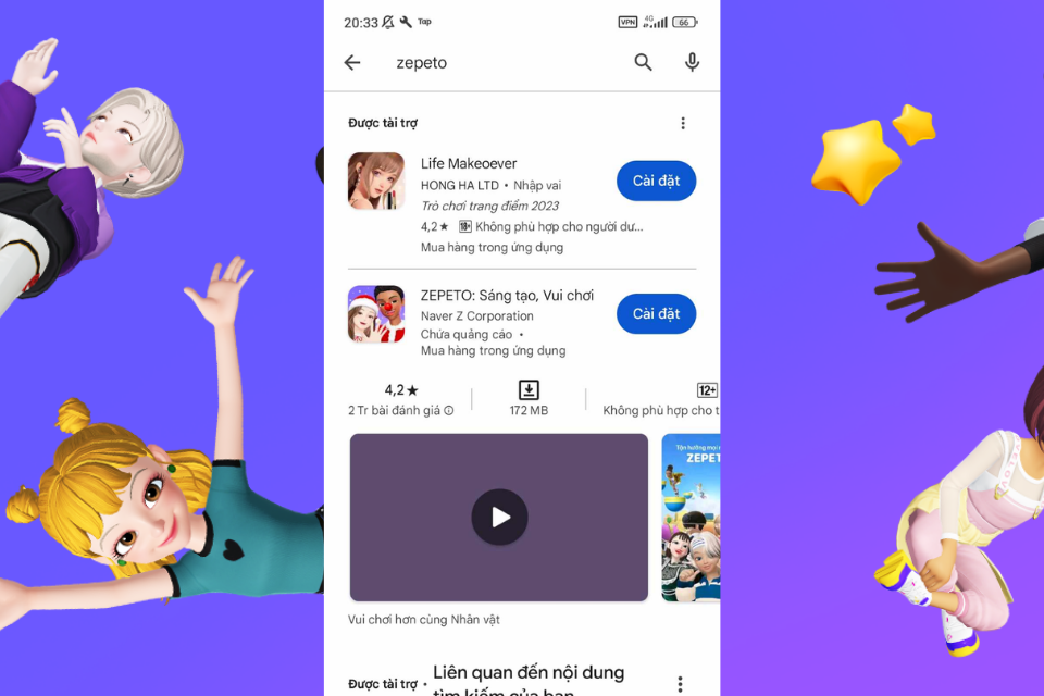 Tìm kiếm ZEPETO