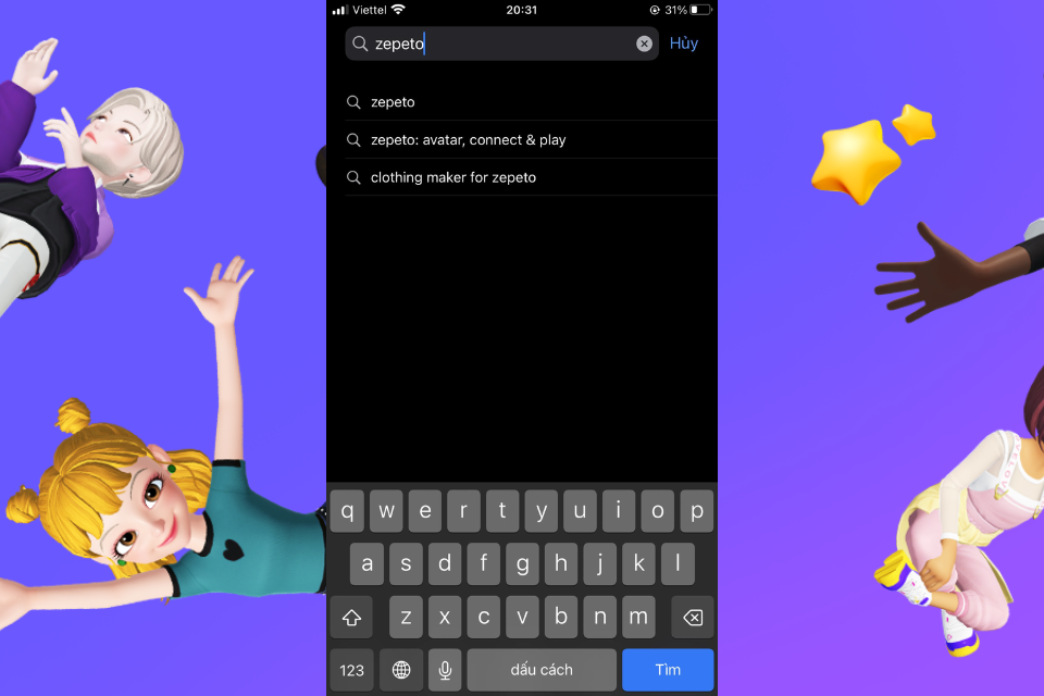 Tìm kiếm ZEPETO trên App Store