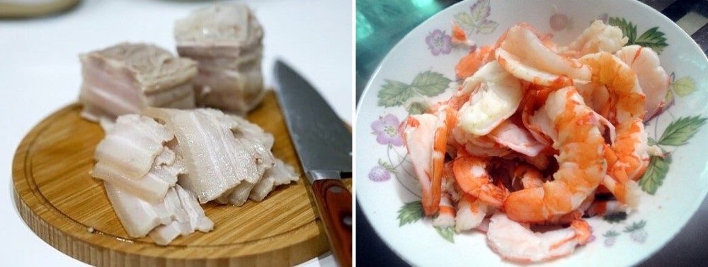 Sơ chế tôm và thịt