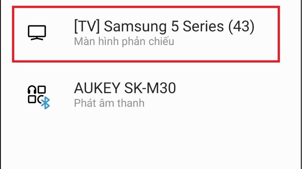 Lựa chọn tên tivi Samsung mà ban mong muốn kết nối