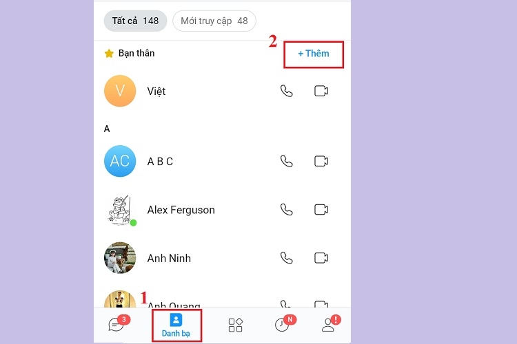 Nhấn vào Thêm trong mục Bạn thân