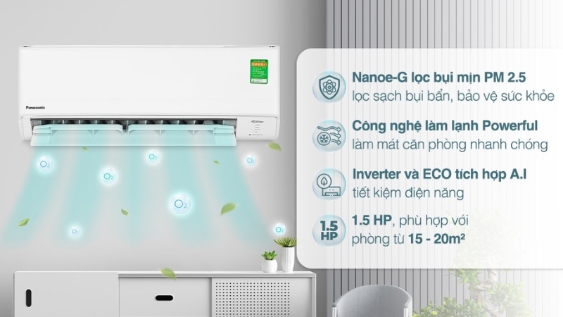 Máy lạnh Panasonic Inverter 1.5 HP CU/CS-PU12ZKH-8M