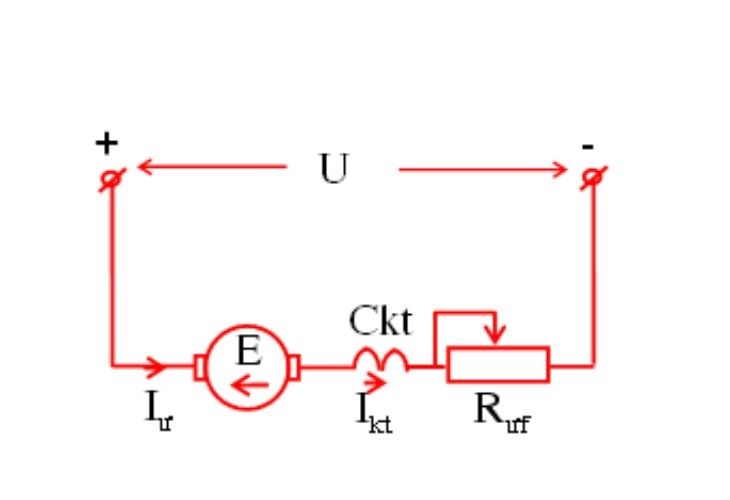 Sơ đồ máy phát điện một chiều kích từ nối tiếp