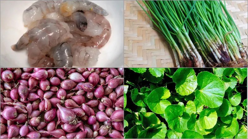Nguyên liệu chính không thể thiếu cho món canh rau má nấu tôm