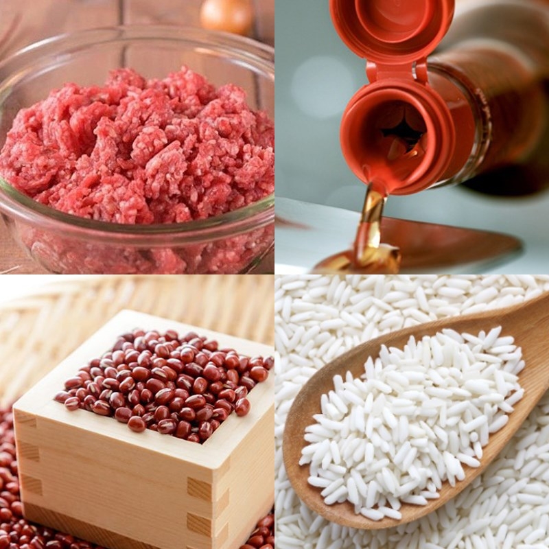 cháo đậu đỏ thịt băm