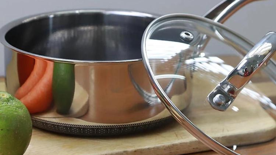 Nồi quánh inox 3 đáy nắp kính 16 cm Kims Cook N316M