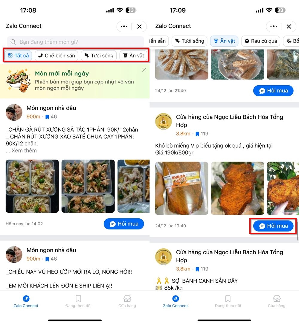 Cách đặt đồ ăn trên Zalo 2