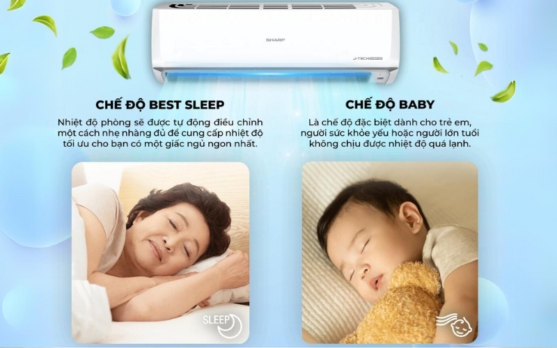 Chế độ Best Sleep và chế độ Baby cho giấc ngủ thoải mái
