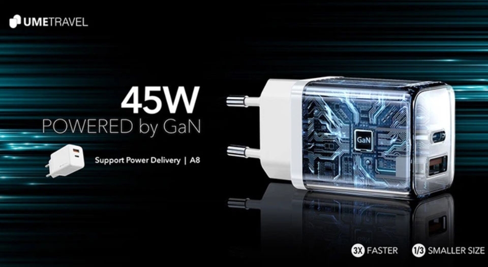 Củ sạc nhanh UmeTravel 45W A8 2 cổng