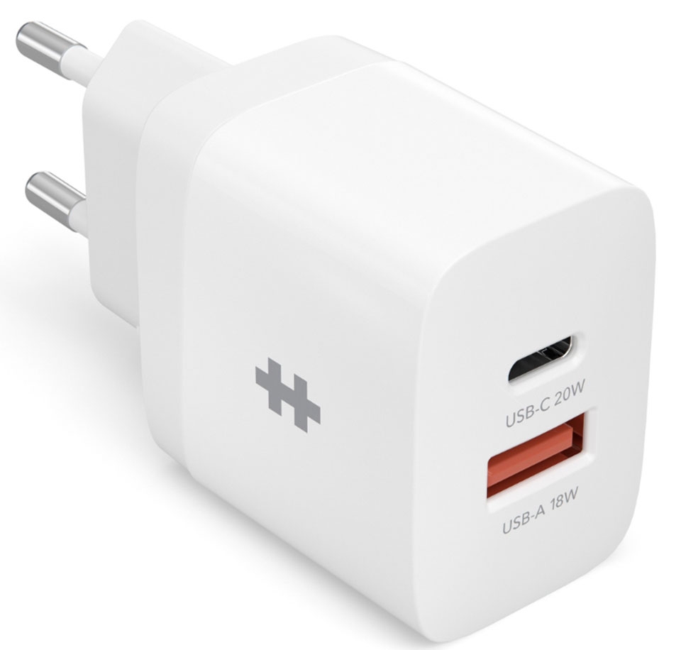 Củ sạc nhanh HyperJuice 20W 2 cổng (USB-C PD 20W + USB-A 18W)