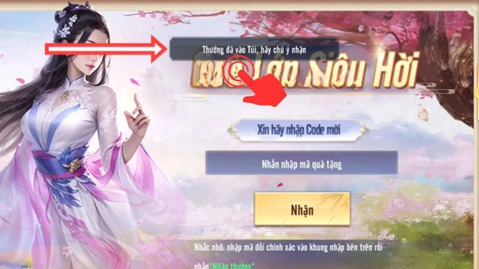 Nhận phần thưởng vào Túi