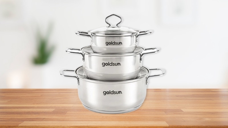 Bộ 3 nồi inox 3 đáy Goldsun GPS-1700