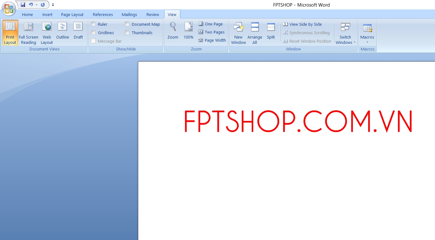 cách mở file word full màn hình 2