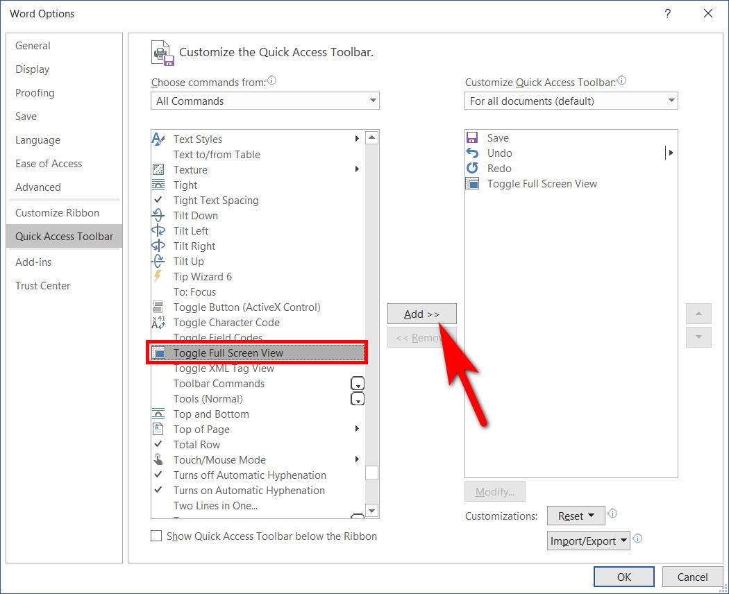 cách mở file word full màn hình 6