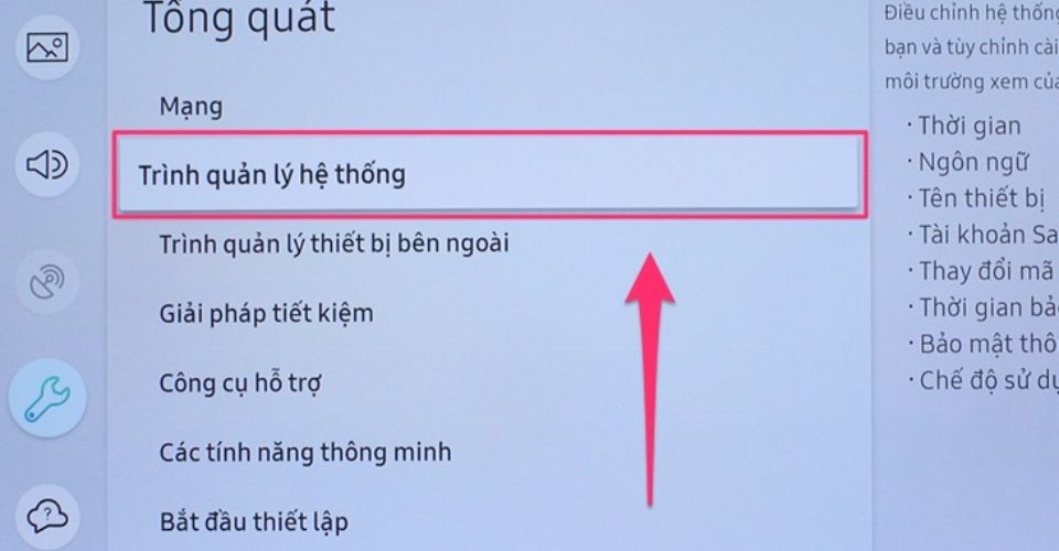 Chọn trình quản lý hệ thống