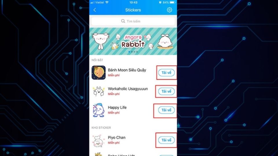 Ấn chọn tải xuống icon Zalo
