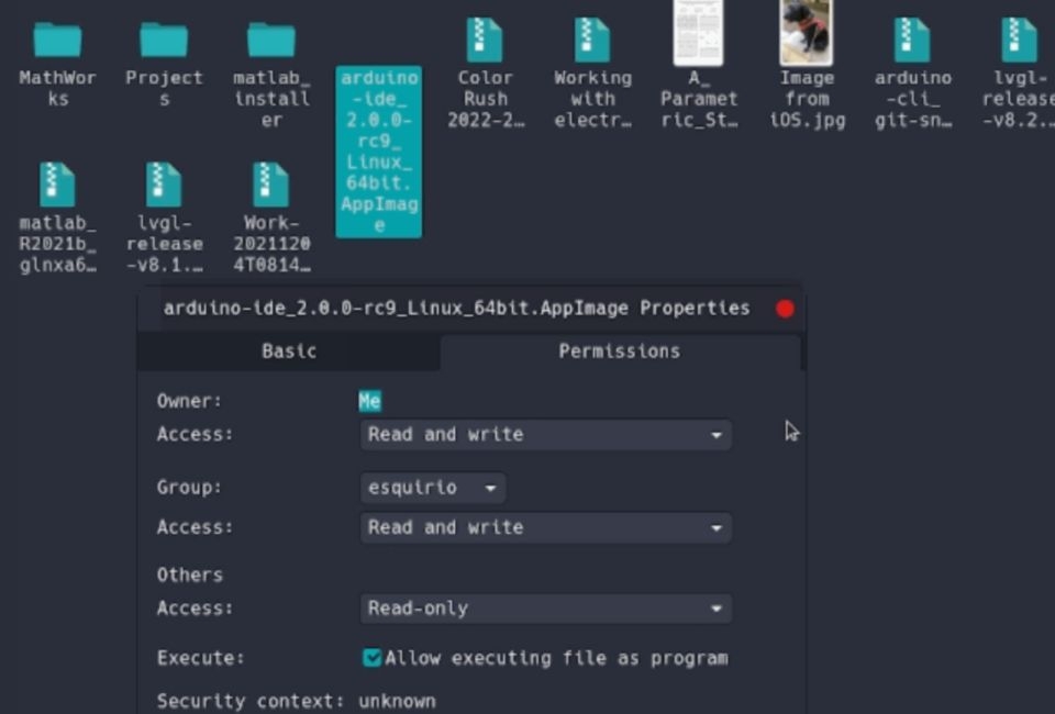 Đánh dấu vào hộp Allow executing file as program