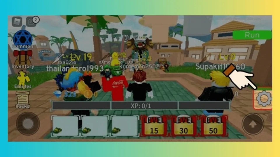Vào game và chọn Cài đặt