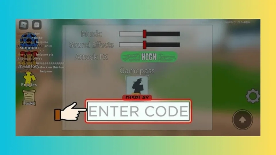 Vào mục Enter code