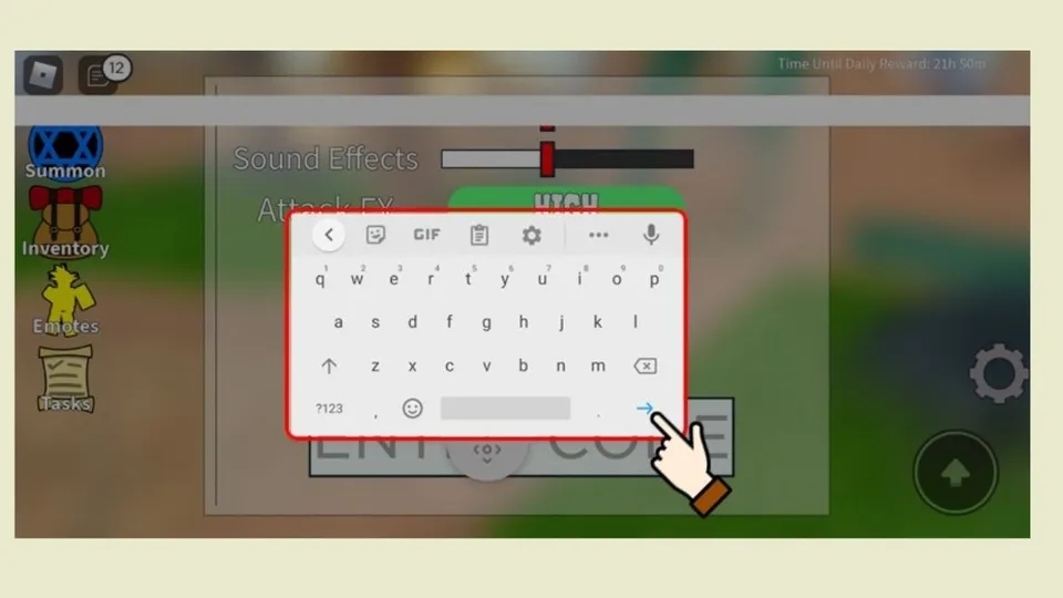 Nhập mã code và nhấn Submit
