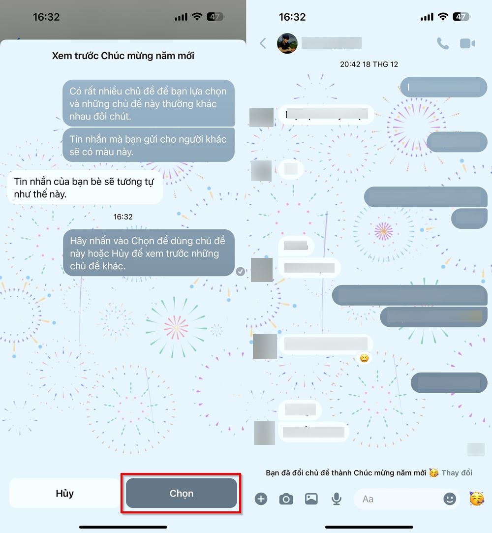 Cách đổi chủ đề năm mới trên ứng dụng Messenger 3