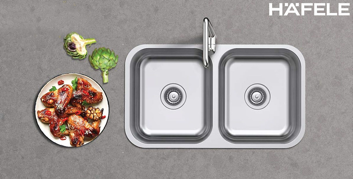 Chậu rửa chén Hafele lắp âm HS20-SSN2R90S