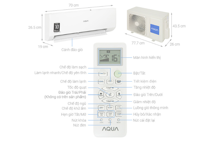 Điều hòa Aqua Inverter 1 HP AQA-RV9QA