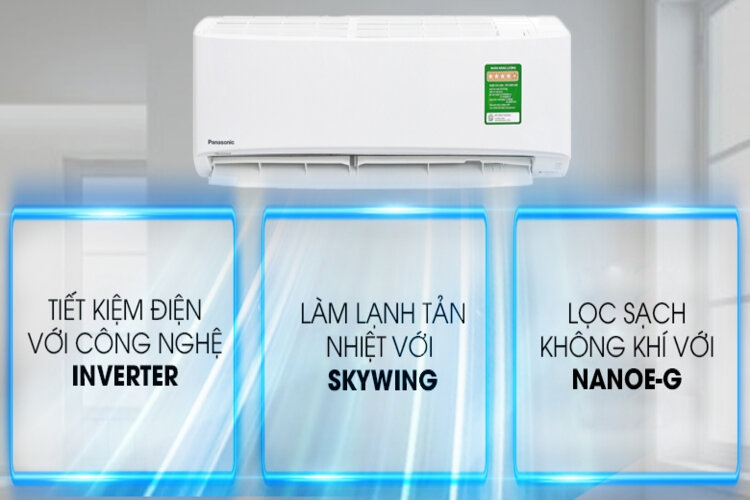 Công nghệ trên Panasonic Inverter 1.0 Hp CU/CS-PU9UKH-8 giúp làm lạnh nhanh và tiết kiệm điện