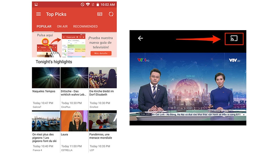Thao tác để trình chiếu video 