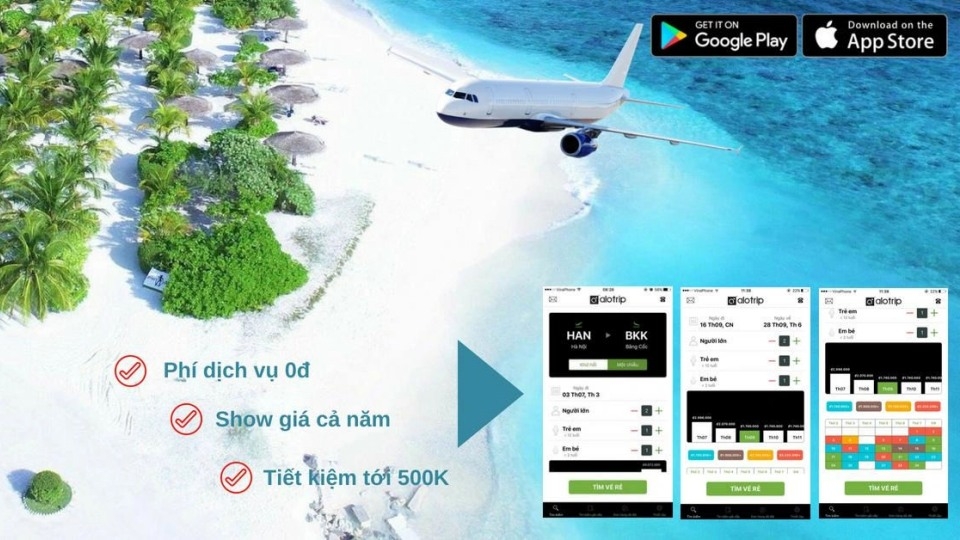 Alo Trip hỗ trợ đặt vé máy bay của nhiều hãng nổi tiếng 